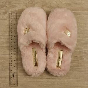 Micharl Kors Pink Jet Set Furry Slippers